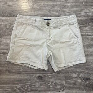 American Eagle Outfitters Shorts Midi Stretch Womens Size 4 Khaki Pockets Summer
